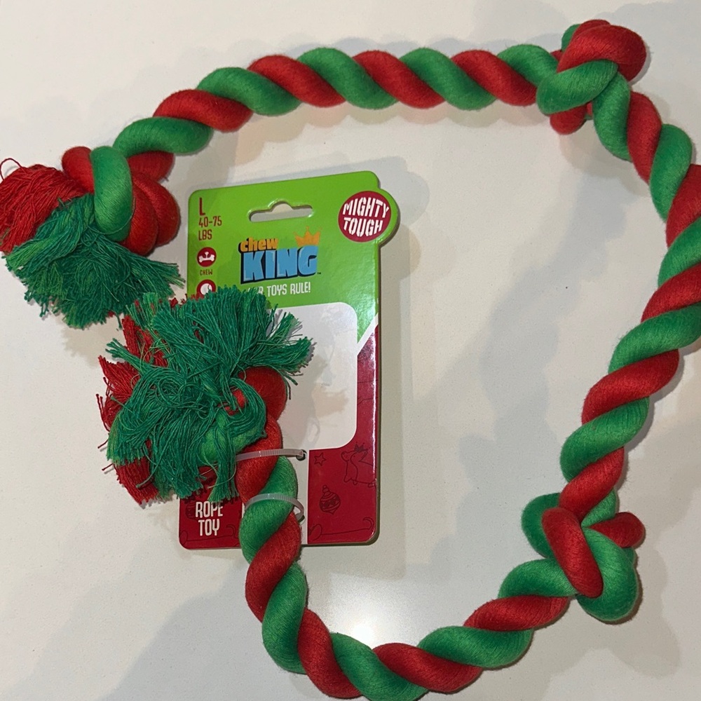 Chew King Large Dog Rope Toy Christmas